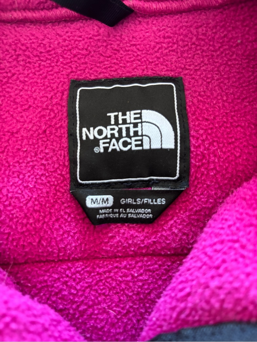 The north face Fleece Jacket Girls M 10-12 Pink and Black Full Zip Jacket - Picture 4 of 5